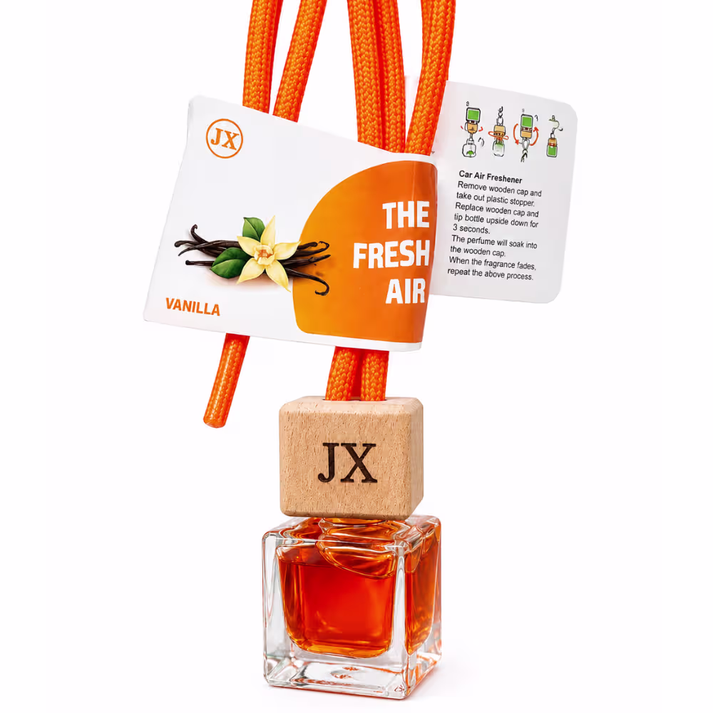 JXEO VANILLA GLASS BOTTLE HANGING CAR AIR FRESHENER